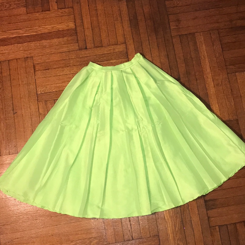Lime Green Satin Skirt!!